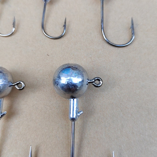50 Natural Colored Lead-Head Hooks Per Bag