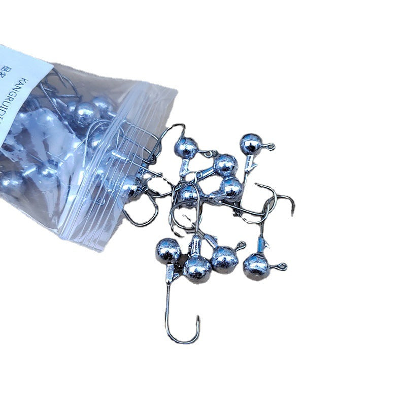 50 Natural Colored Lead-Head Hooks Per Bag
